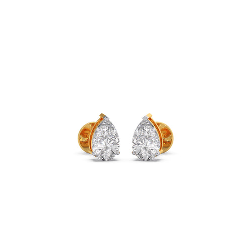1 ct Sparkling Pear Solitaire Stud Earrings