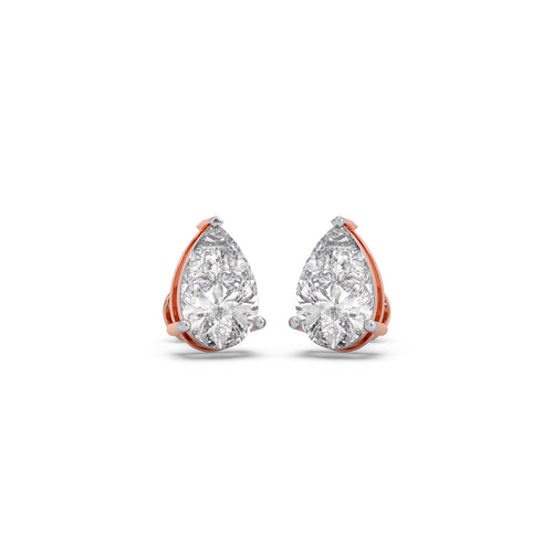 4 ct Graceful Pear Solitaire Stud Earrings