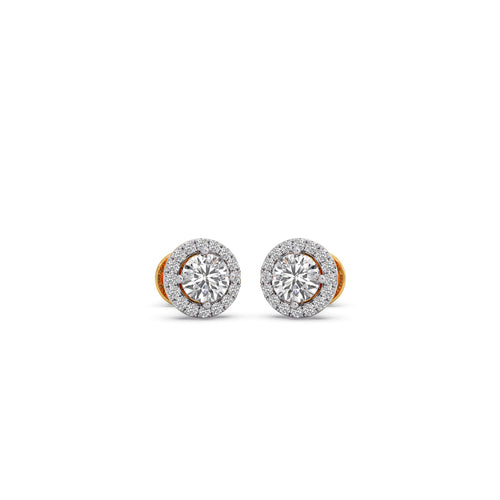 1.34 ct Orbelle Halo Solitaire Stud Earrings