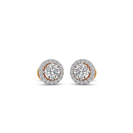 1.25 ct Orbelle Halo Solitaire Stud Earrings - Yellow