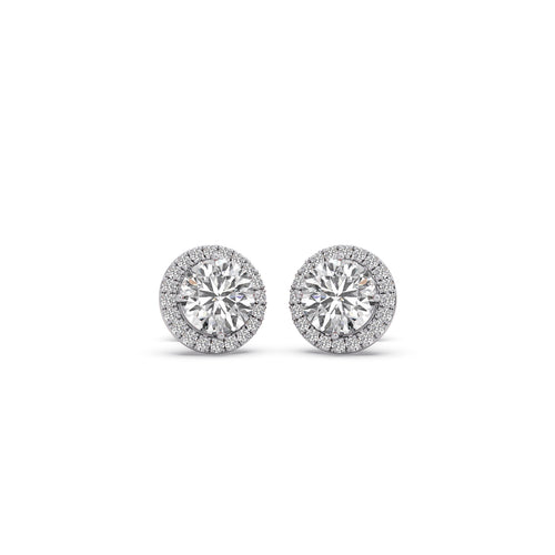 2.72 ct Lumina Halo Solitaire Stud Earrings