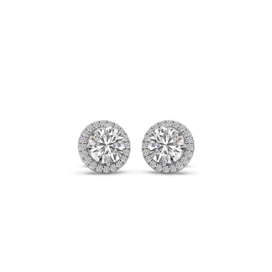 2.72 ct Lumina Halo Solitaire Stud Earrings - Yellow