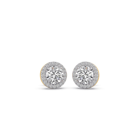 2.66 ct Lumina Halo Solitaire Stud Earrings - Yellow