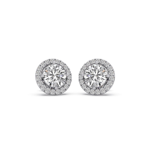 3.57 ct Haloris Solitaire Stud Earrings