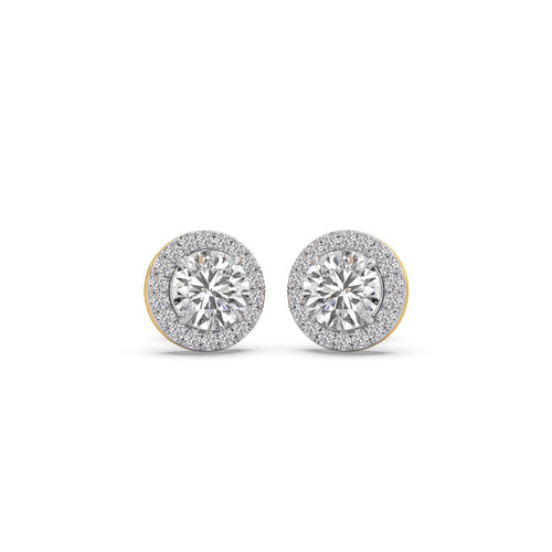 3.54 ct Haloris Solitaire Stud Earrings