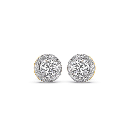 3.54 ct Haloris Solitaire Stud Earrings - Yellow