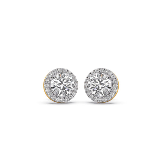 4.52 ct Haloire Solitaire Stud Earrings - Yellow