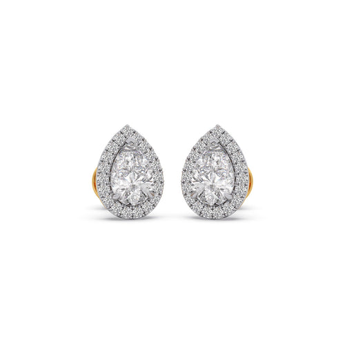1.80 ct Majesty Pear Halo Stud Earrings