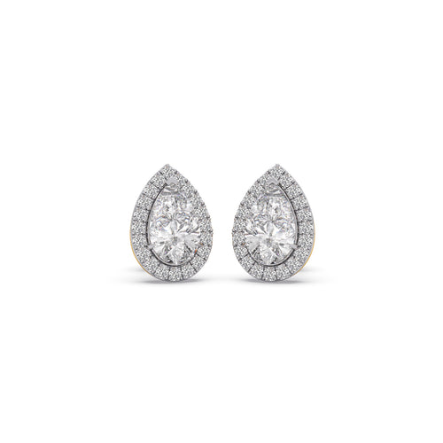 2.4 ct Elite Pear Halo Solitaire Stud Earrings