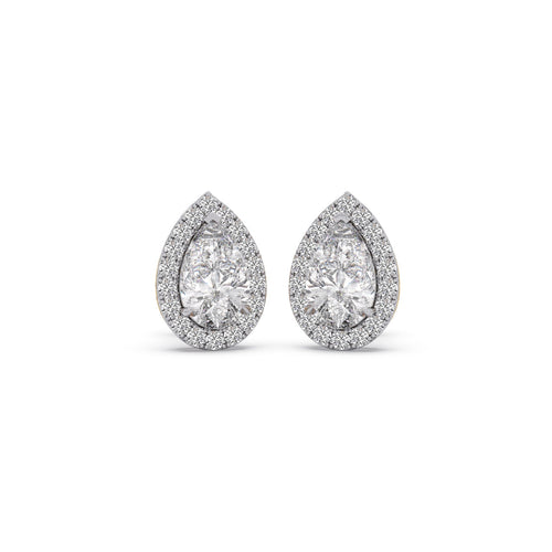 3.68 ct Opulence Pear Halo Stud Earrings