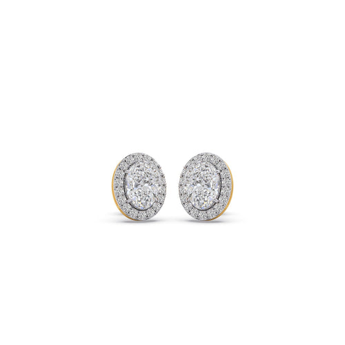 2.36 ct Serene Oval Solitaire Halo Stud Earrings