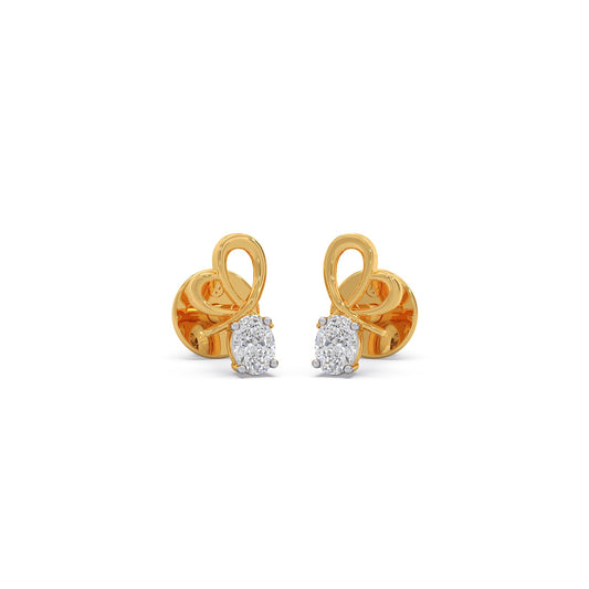 Fluttering Elegance Diamond Stud Earrings - Yellow
