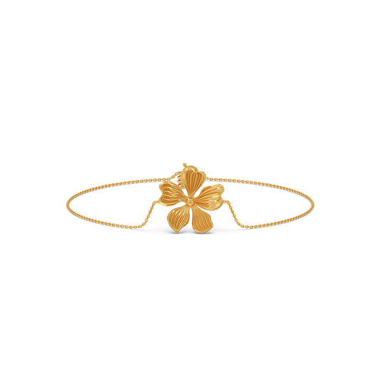 Floret Plain Gold Chain Bracelet - Yellow