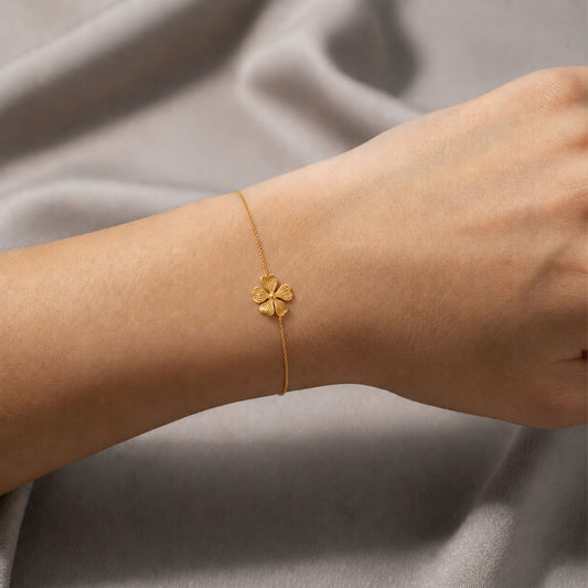 Floret Plain Gold Chain Bracelet - MH_AI