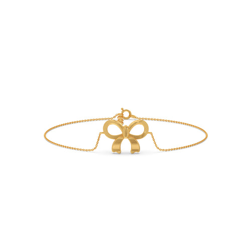 Velvet Ribbon Plain Gold Chain Bracelet