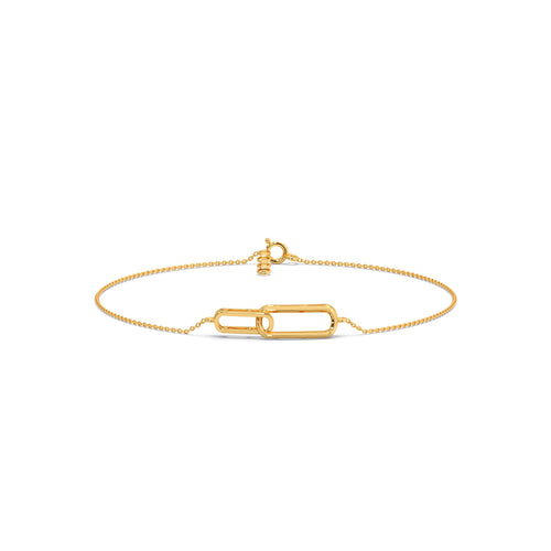 Dual Link Plain Gold Chain Bracelet
