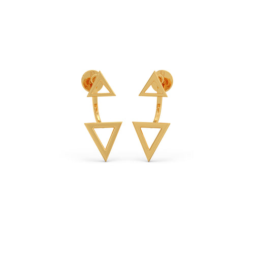 Delta Plain Gold Jacket Earrings