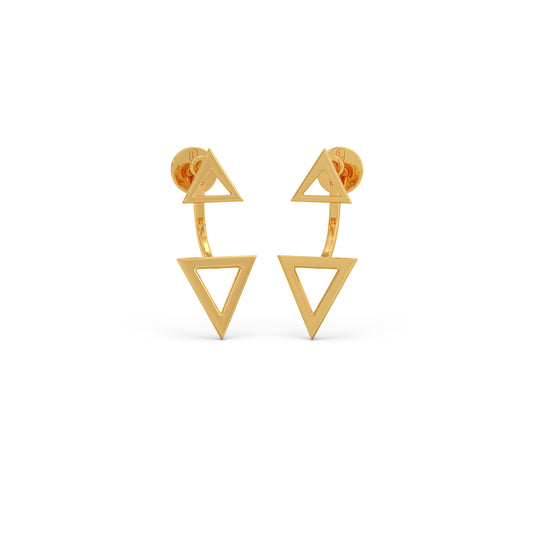 Delta Plain Gold Jacket Earrings - Yellow