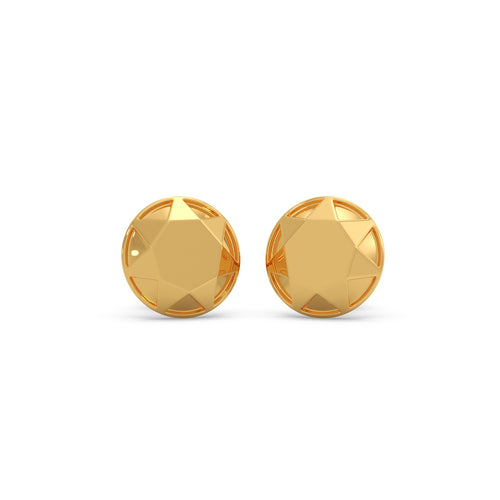 Starlight Dome Plain Gold Stud Earrings
