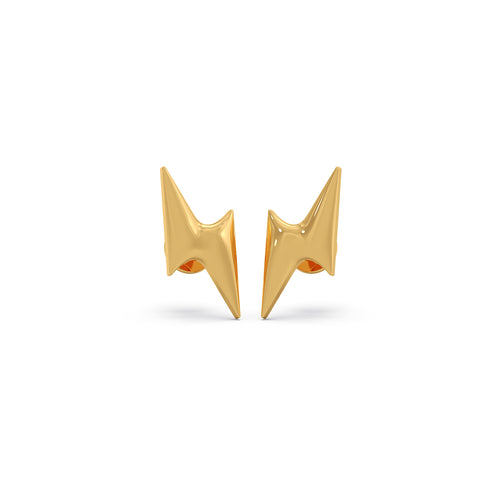 Flash Strike Plain Gold Stud Earrings