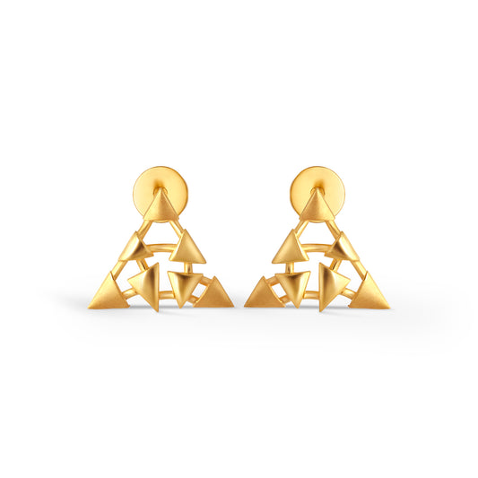 Trielle Plain Gold Stud Earrings - Yellow