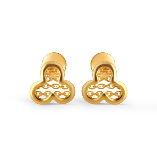 Clovera Fusion Gold Stud Earrings