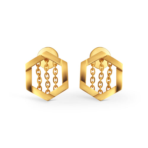 Geoluxe Fusion Gold Stud Earrings