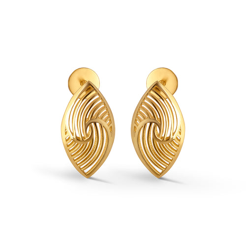 Twined Grace Fusion Gold Stud Earrings