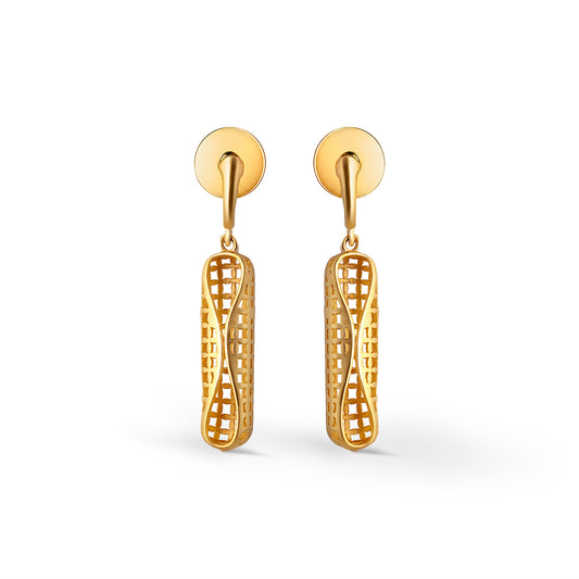 Elowen Grid Fusion Dangle Earrings - Yellow