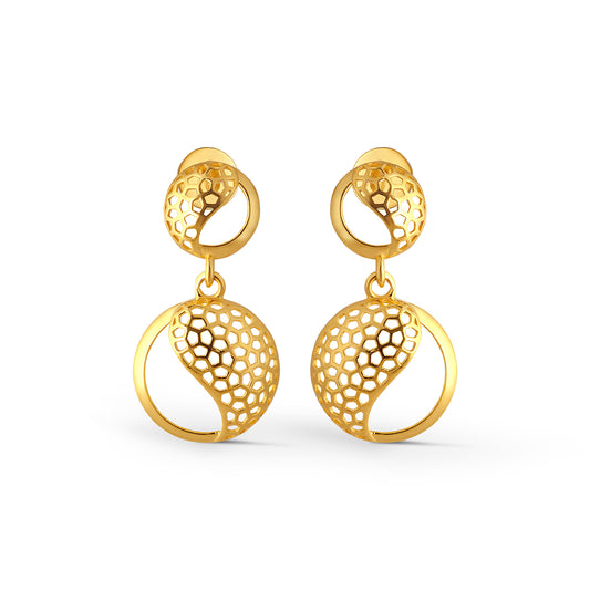 Mosaic Moon Fusion Drop Earrings - Yellow