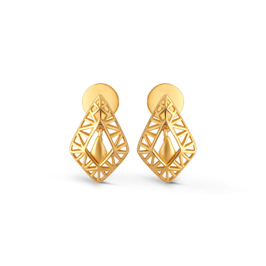Lucent Kite Fusion Gold Stud Earrings - Yellow
