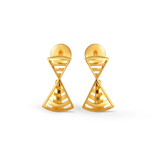 Vertex Plain Gold J-Bali Earrings