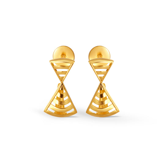 Vertex Plain Gold J-Bali Earrings - Yellow