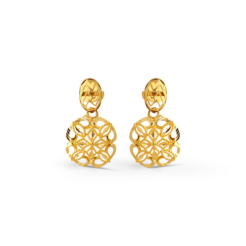 Bloom Intricate Gold Dangle Earrings