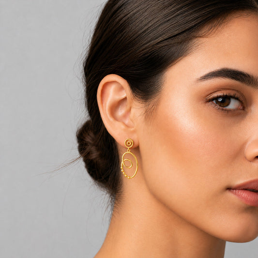 Bubble Fusion Gold Dangle Earrings - MQ_AI