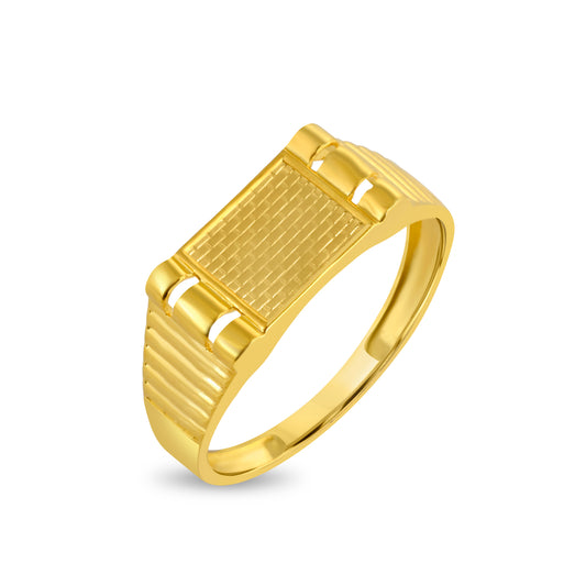 Aurex Signet Fusion Gold Men's Ring - Yellow