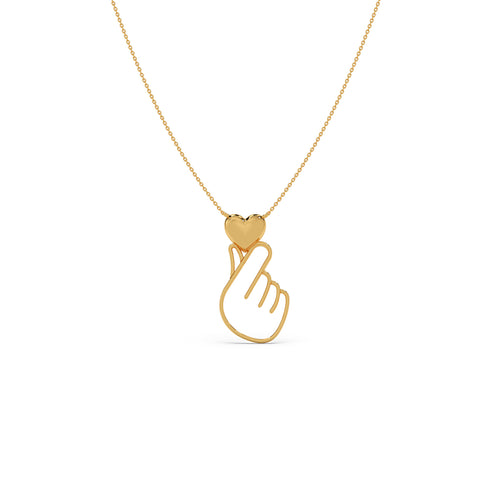 Sarang Heart Plain Gold Chain Necklace