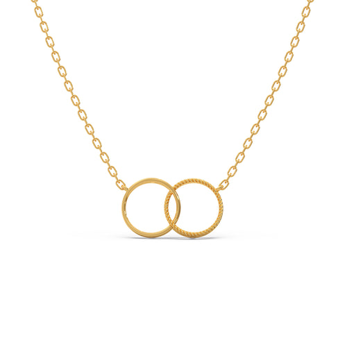 Dual Orbit Plain Gold Chain Necklace