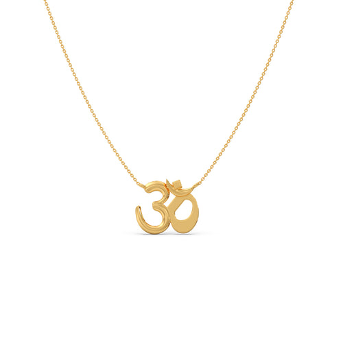 Om Plain Gold Chain Necklace