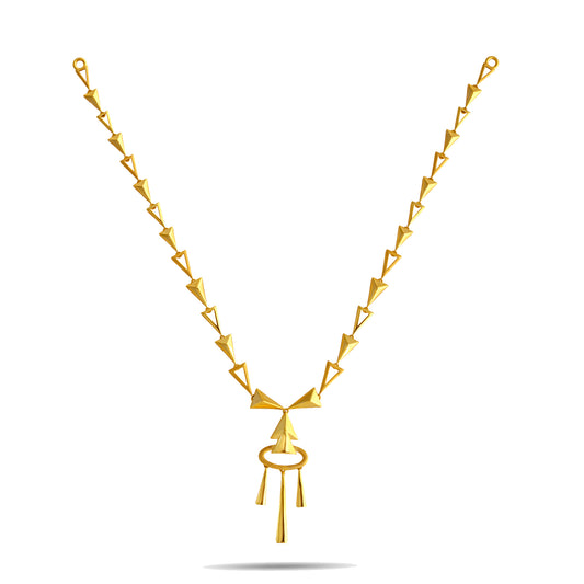 Virelia Plain Gold Necklace - Yellow