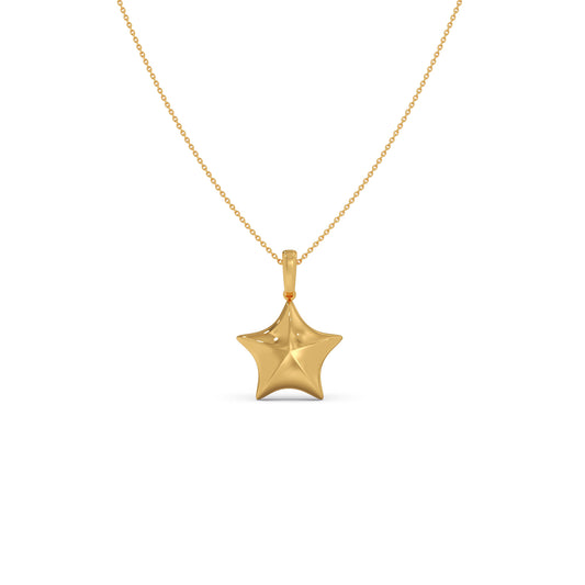 Star Plain Gold Pendant - Yellow