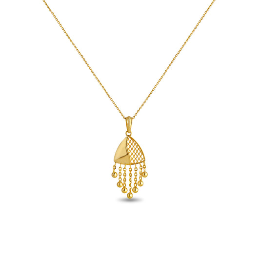 Jharokha Fusion Gold Pendant - Yellow