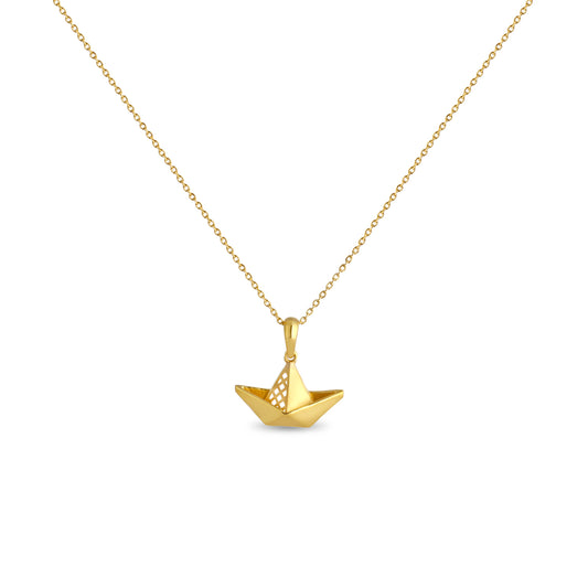 Aether Sail Plain Gold Pendant - Yellow
