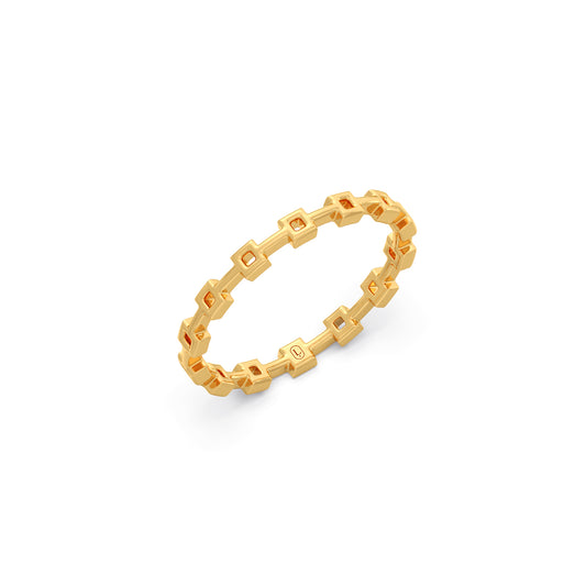 Cubic Link Gold Band - Yellow