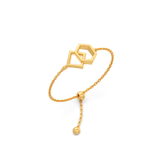 Geo-Link Gold Flexi Bolo Ring - Yellow