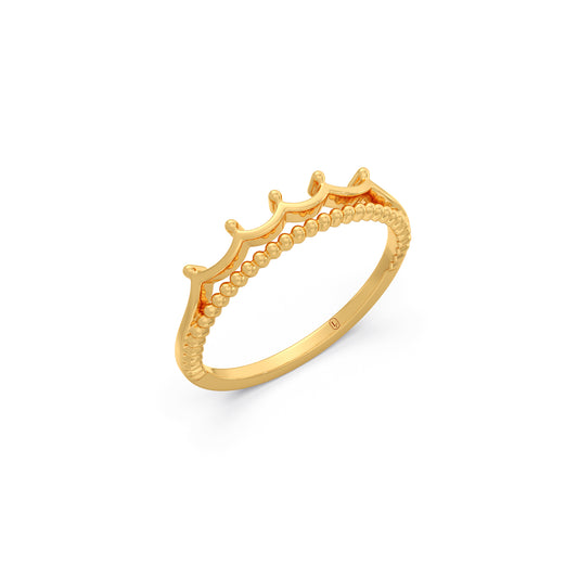 Tiara Crown Gold Ring - Yellow
