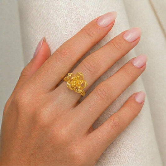 Floral Majesty Turkish Gold Ring - MH_AI