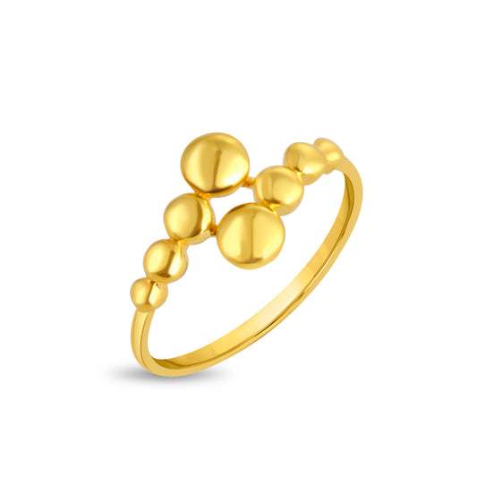 Graduating Bubble Plain Gold Ring - Yellow