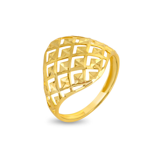 Imperial Weave Intricate Gold Ring - Yellow