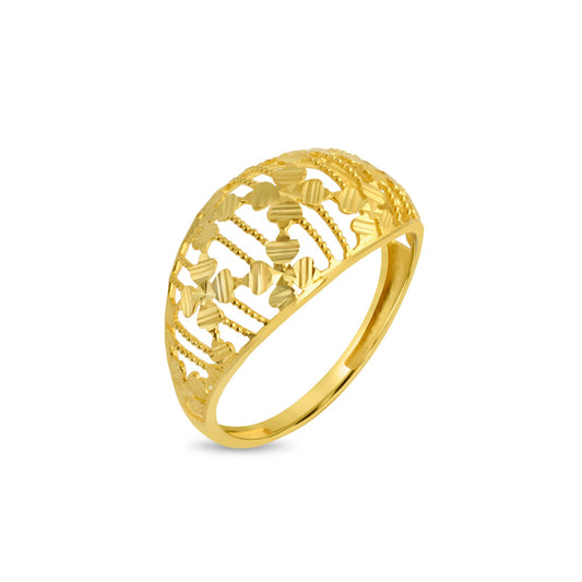 Imperial Bloom Intricate Gold Ring - Yellow